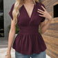 🔥2026 Summer New 🩷Women’s Elegant Wrap-Around V-Neck Plain Ruffle Top