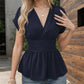 🔥2026 Summer New 🩷Women’s Elegant Wrap-Around V-Neck Plain Ruffle Top