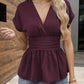 🔥2026 Summer New 🩷Women’s Elegant Wrap-Around V-Neck Plain Ruffle Top