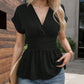 🔥2026 Summer New 🩷Women’s Elegant Wrap-Around V-Neck Plain Ruffle Top