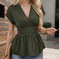 🔥2026 Summer New 🩷Women’s Elegant Wrap-Around V-Neck Plain Ruffle Top