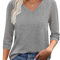🔥Women's Casual V-Neck Lace 3/4 Length Sleeve Top