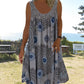 ⏰Women Summer O-Neck Sleeveless Print Dress