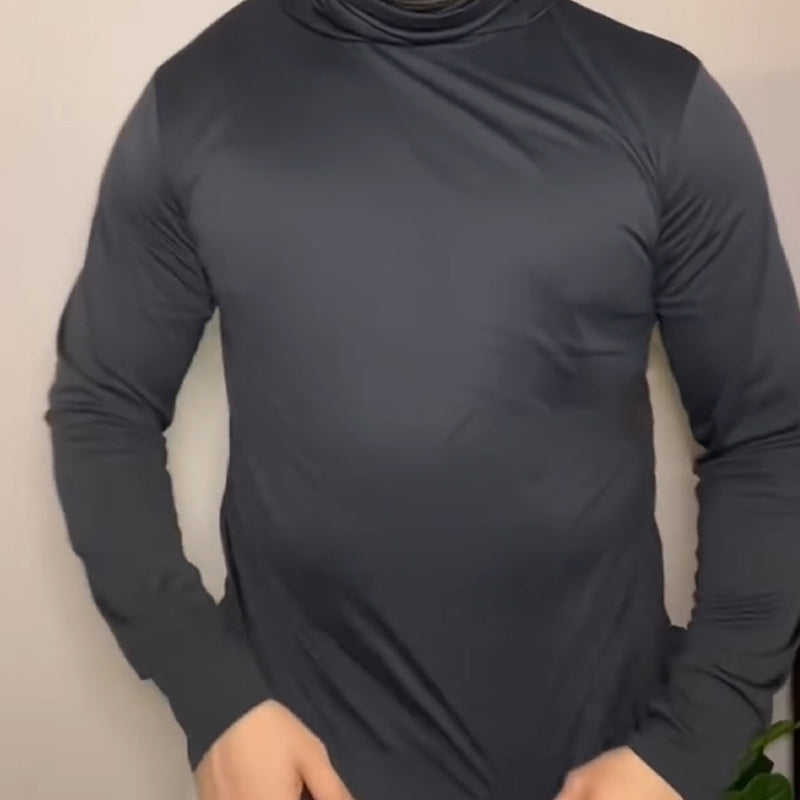 Men's Lightweight Quick-Dry UV Protection Hoodie – Built-in Face Cover, 4-Way Stretch & Sweat-Wicking