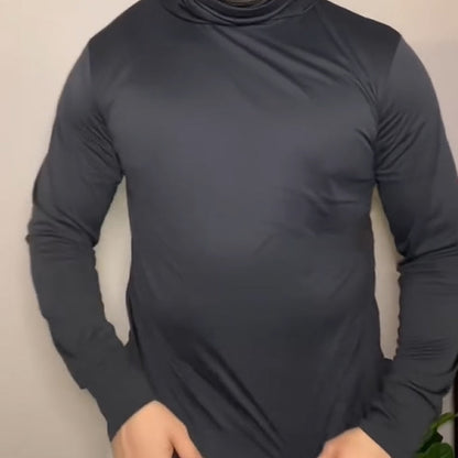 Men's Lightweight Quick-Dry UV Protection Hoodie – Built-in Face Cover, 4-Way Stretch & Sweat-Wicking