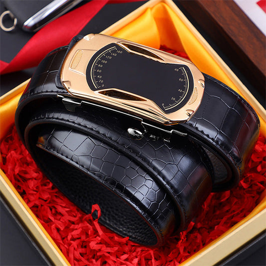Men's Crocodile Pattern Automatic Buckle Belt