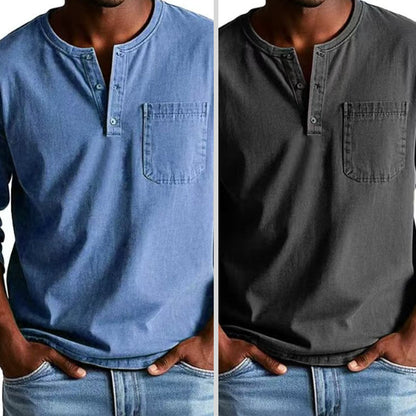🔥Men's Fashion Vintage Distressed Pocket Long-Sleeve Shirt