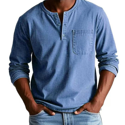🔥Men's Fashion Vintage Distressed Pocket Long-Sleeve Shirt