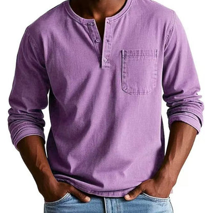 🔥Men's Fashion Vintage Distressed Pocket Long-Sleeve Shirt