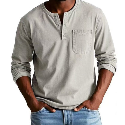 🔥Men's Fashion Vintage Distressed Pocket Long-Sleeve Shirt