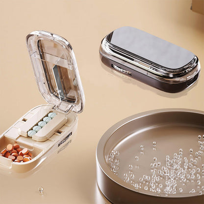 💥Upgrade-Designed Compact Pill Splitter Box-3-in-1 Medicine Cutter for 1/4 1/2 & 1/3 Doses |Portable Tablet Organizer for Travel, Pet Medication & Daily Use | Fits Different Pill Sizes