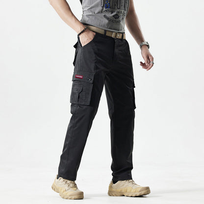 Men's straight-leg pants with pockets