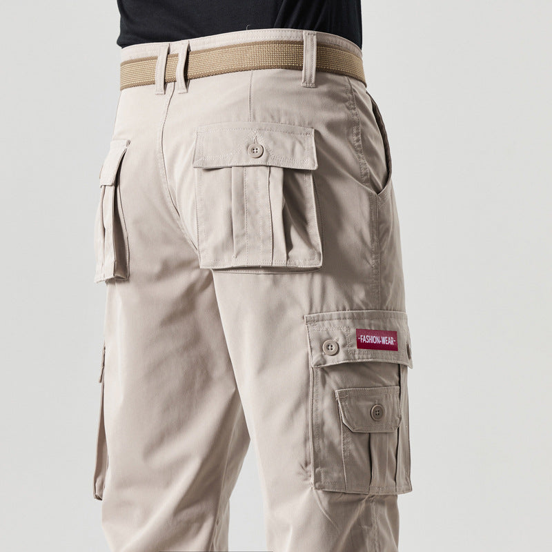 Men's straight-leg pants with pockets