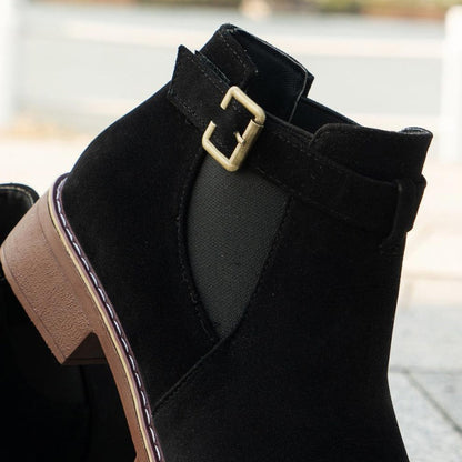 🔥Women's Solid Elastic Low Heel Ankle Boots