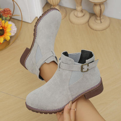 🔥Women's Solid Elastic Low Heel Ankle Boots