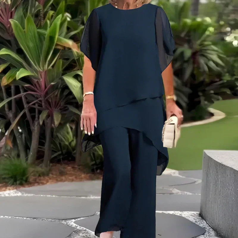 📢📢Big Sale Now On!⏰Charming Irregular Top & Wide Leg Pants Set