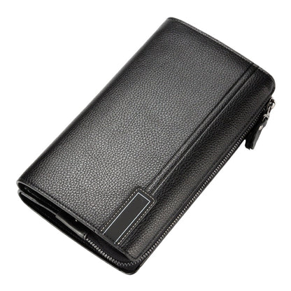 Men's Large Capacity Zippered Clutch Wallet