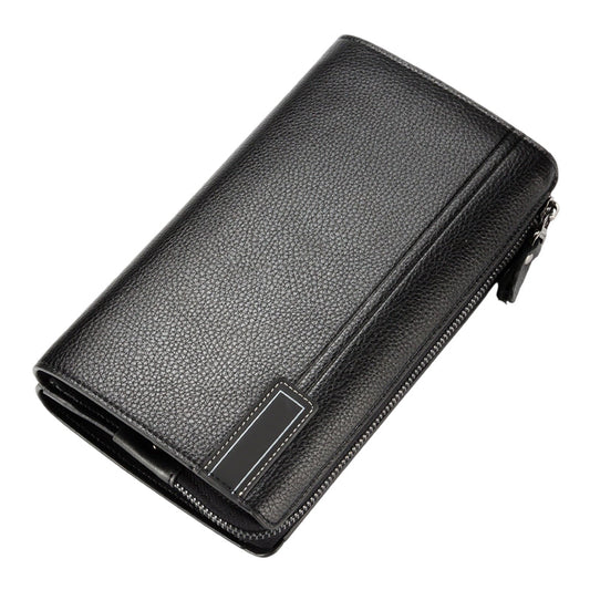 Men's Large Capacity Zippered Clutch Wallet