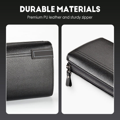 Men's Large Capacity Zippered Clutch Wallet