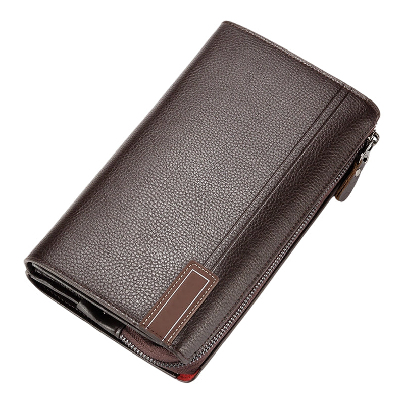Men's Large Capacity Zippered Clutch Wallet