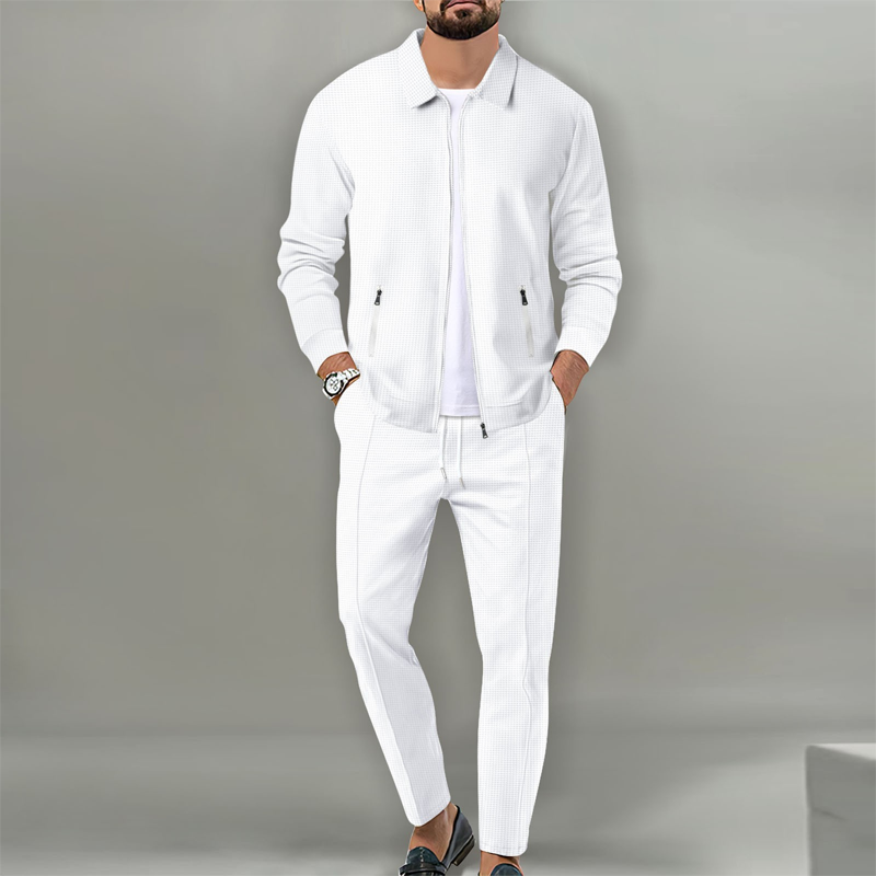 Men’s Stylish Lapel Jacket & Jogger Pants 2-Piece Set✈️Free shipping today!