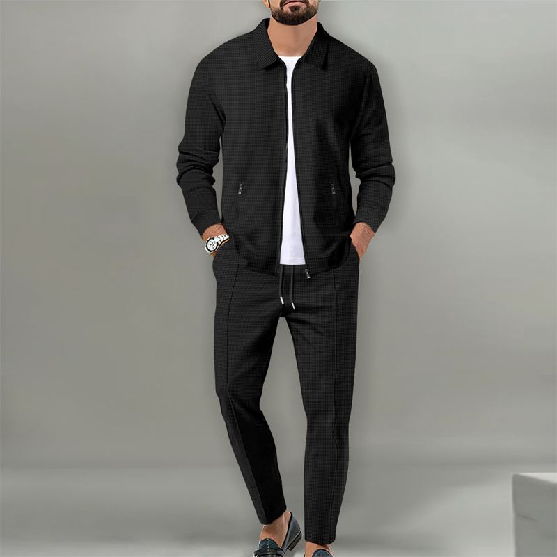 Men’s Stylish Lapel Jacket & Jogger Pants 2-Piece Set✈️Free shipping today!