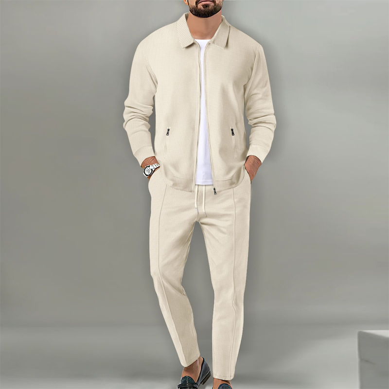 Men’s Stylish Lapel Jacket & Jogger Pants 2-Piece Set✈️Free shipping today!