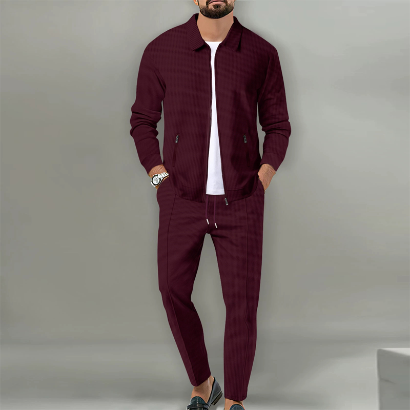 Men’s Stylish Lapel Jacket & Jogger Pants 2-Piece Set✈️Free shipping today!