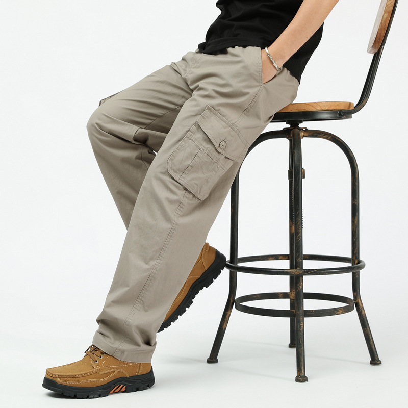 Durable Men’s Cargo Pants 🥾 – Multi-Pocket Relaxed Fit for Camping/Street Wea