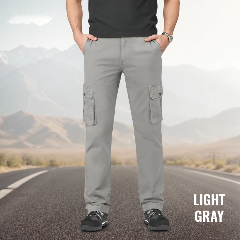 Durable Men’s Cargo Pants 🥾 – Multi-Pocket Relaxed Fit for Camping/Street Wea