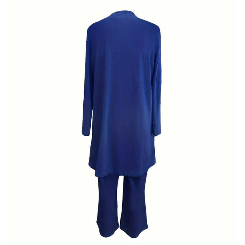 🎁New arrival 50% OFF💥 Elegant Women's Relaxed Fit 3-Piece Set – Minimalist Wide-Leg Pants, Cardigan & Top in Luxe Stretch Fabric 🌟👚