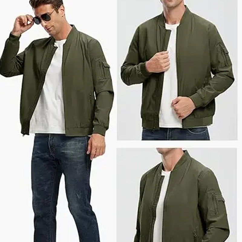 Men's Lightweight Bomber Jacket-💪Windproof and splash-proof