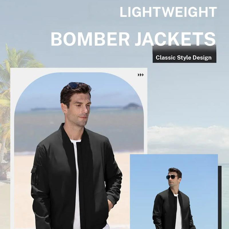 Men's Lightweight Bomber Jacket-💪Windproof and splash-proof