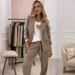 Fashion Side Striped Blazer & Pants 2-Pieces Set