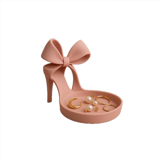 Elegant High Heel Jewelry Holder with Bow