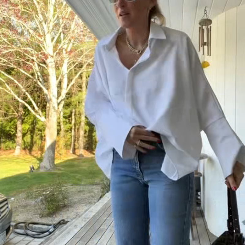 🔥New arrivals now available at 50% off-Women's Flared Hem Lapel Shirt