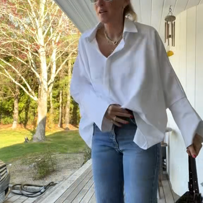 🔥New arrivals now available at 50% off-Women's Flared Hem Lapel Shirt