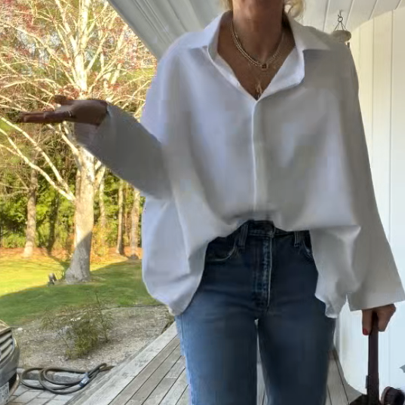 🔥New arrivals now available at 50% off-Women's Flared Hem Lapel Shirt