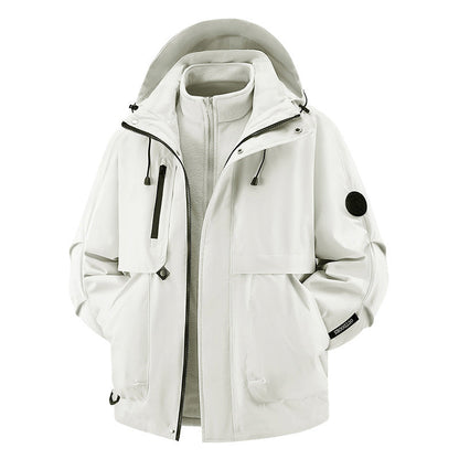 Unisex🏔️3-in-1 Windproof & Waterproof Outdoor Jacket -👍Insulated lining and detachable hood!
