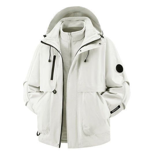 Unisex🏔️3-in-1 Windproof & Waterproof Outdoor Jacket -👍Insulated lining and detachable hood!