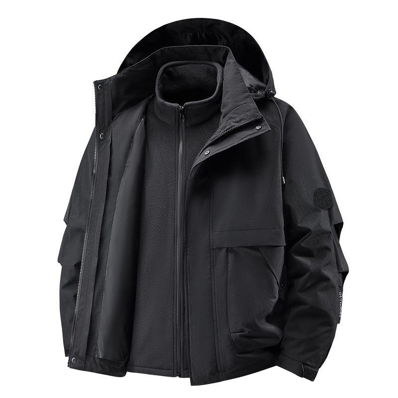 Unisex🏔️3-in-1 Windproof & Waterproof Outdoor Jacket -👍Insulated lining and detachable hood!