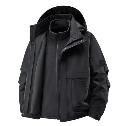 Unisex🏔️3-in-1 Windproof & Waterproof Outdoor Jacket -👍Insulated lining and detachable hood!
