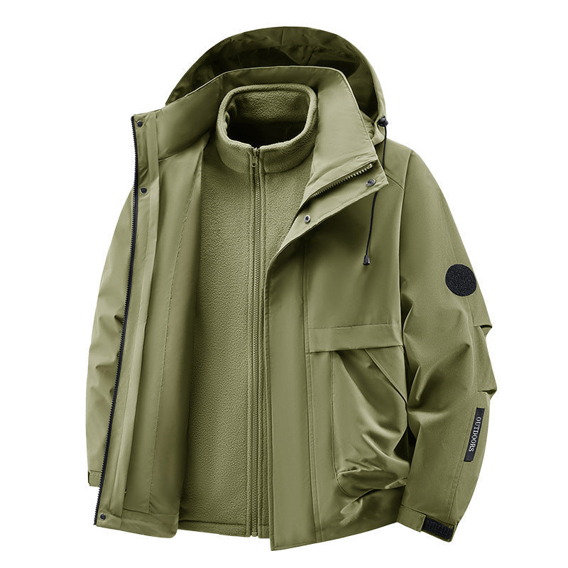 Unisex🏔️3-in-1 Windproof & Waterproof Outdoor Jacket -👍Insulated lining and detachable hood!