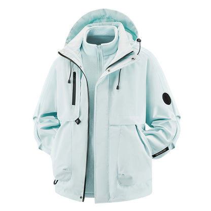 Unisex🏔️3-in-1 Windproof & Waterproof Outdoor Jacket -👍Insulated lining and detachable hood!
