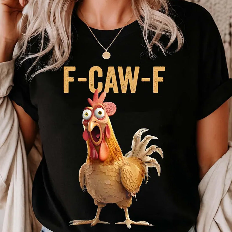 🐓F-Caw-F😍Humorous Chicken Pattern T-Shirt🖤
