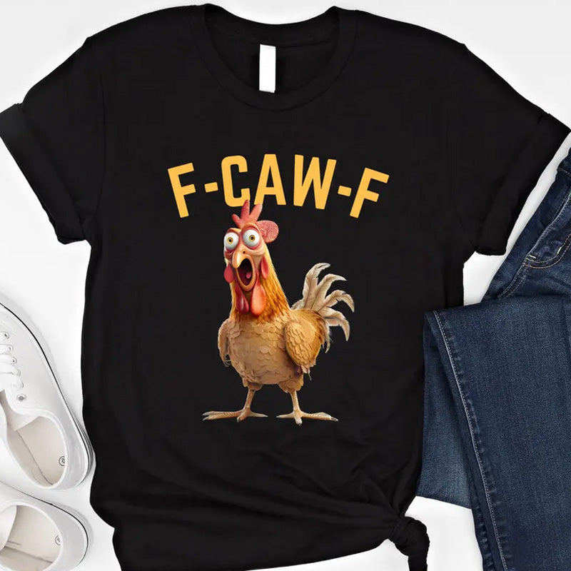 🐓F-Caw-F😍Humorous Chicken Pattern T-Shirt🖤