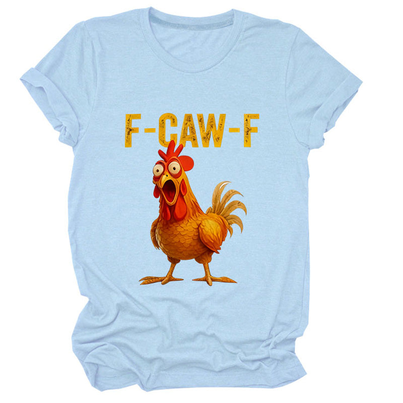 🐓F-Caw-F😍Humorous Chicken Pattern T-Shirt🖤
