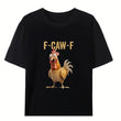 🐓F-Caw-F😍Humorous Chicken Pattern T-Shirt🖤