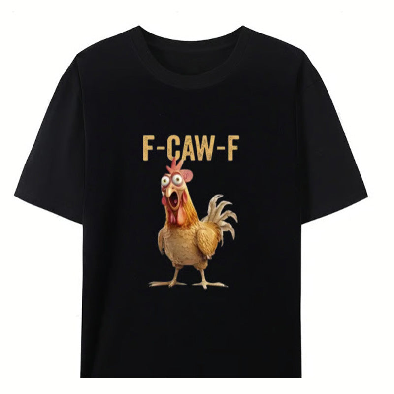 🐓F-Caw-F😍Humorous Chicken Pattern T-Shirt🖤