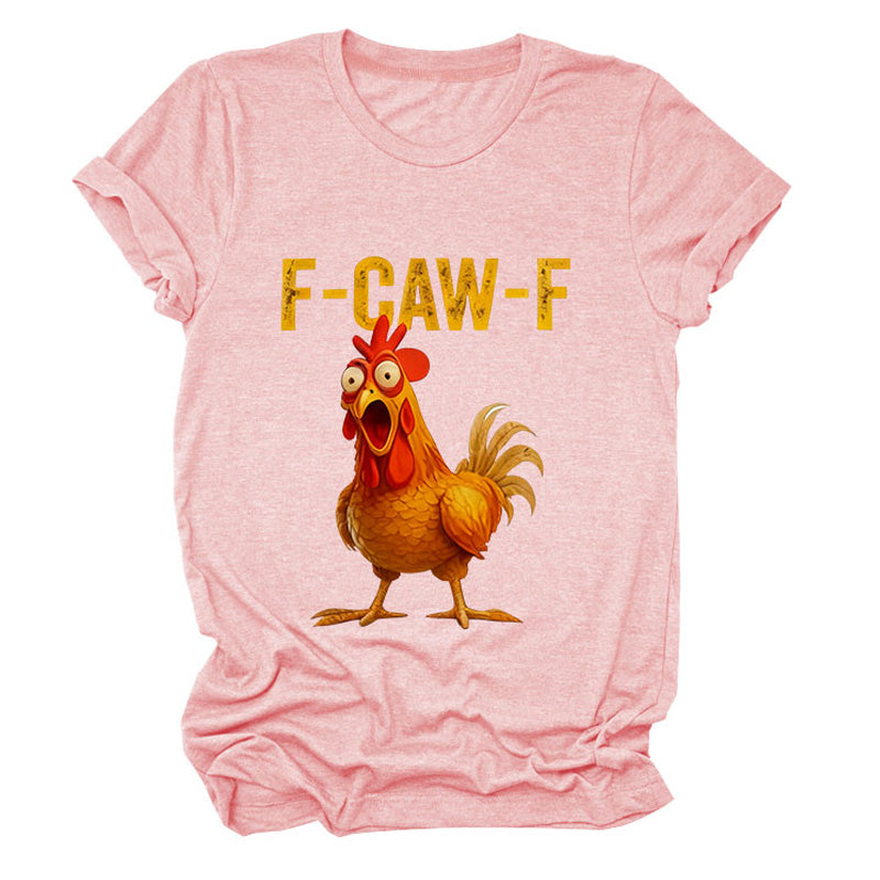 🐓F-Caw-F😍Humorous Chicken Pattern T-Shirt🖤